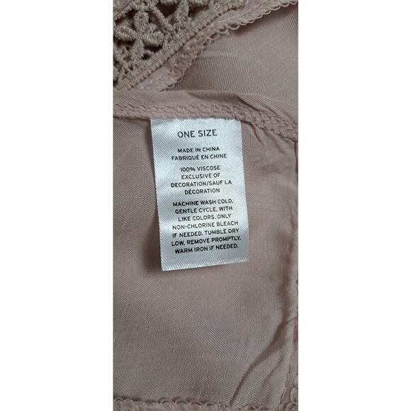 Melrose And Market Womens Cover-up/Kimono/Duster One Size Pink Lace Detail - Picture 6 of 7